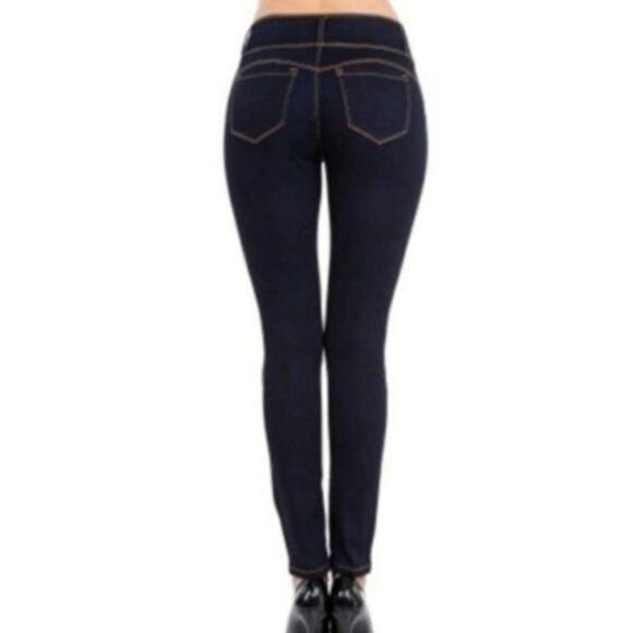 Wax Dark Blue Stretchy Push-Up Butt Accent Jeans - Picture 2 of 3